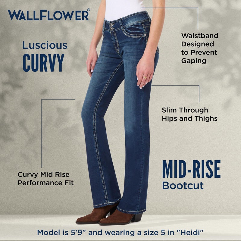 WallFlower Women's Size InstaStretch Luscious Curvy Bootcut Jeans, Heidi, 18 Plus - Image 4